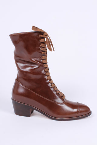 Edwardianske snørestøvler -  1910 - brun - Alice