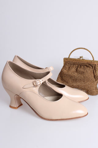1920'er Mary Jane pumps - Creme hvid - Yvonne