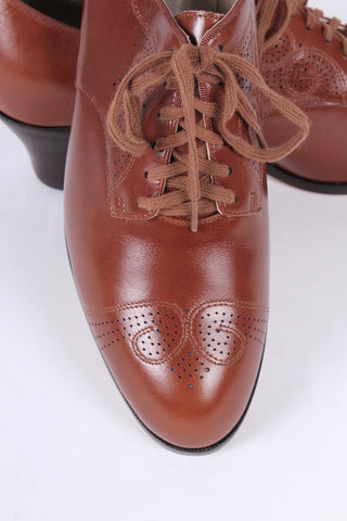 Klassiske 1930'er Oxfords - Cognac brun - Juliette
