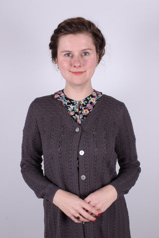 1930'er vintage style sommerfrakke  - Antracitgrå - Isabel