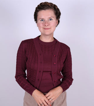 1940'er / 1950'er vintage style cardigan - Blommefarvet - Joanne