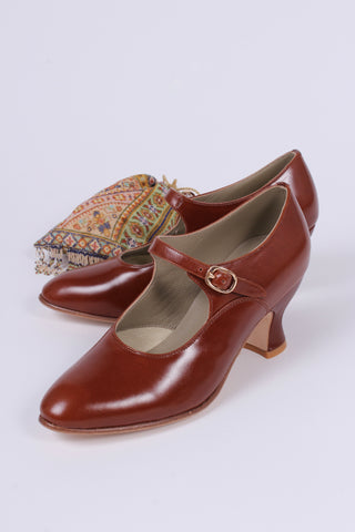 1920'er Mary Jane pumps - Cognac brun - Yvonne