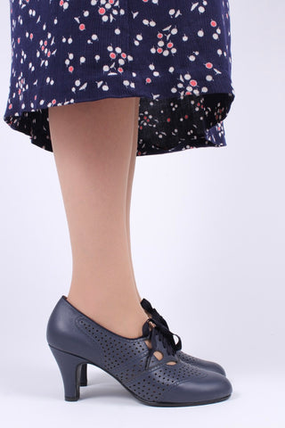 1930'er oxford pumps - Marineblå - Marie