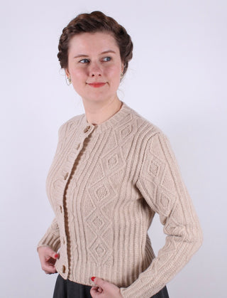 1940’er klassisk vintage style cardigan - Creme hvid - Ingrid