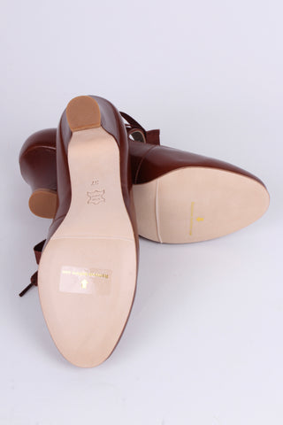 Enkle 1920'er hverdags pumps - Cognac brun- Charlotte