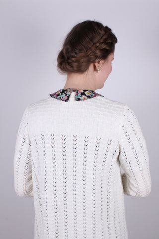 1930'er vintage style sommerfrakke  - Råhvid - Isabel