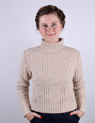1940’er vintage style rullekrave pullover - Creme - Inger