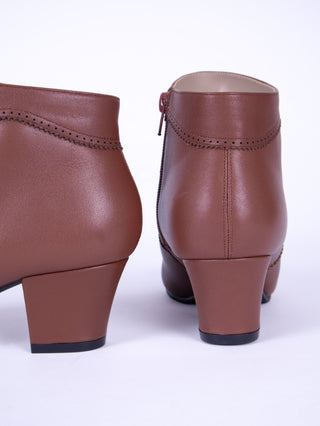 1940er ankelstøvle med lynlås - Brun - Marion