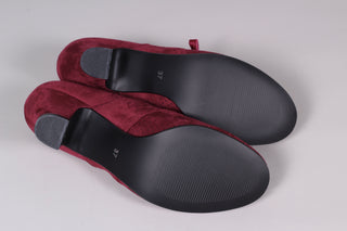 VEGAN - 1940'er vintage style pumps med snøre - Rød - Esther