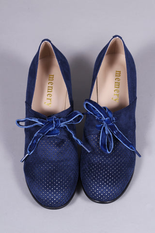 VEGAN - 1940'er vintage style pumps med snøre - Navy blå - Esther