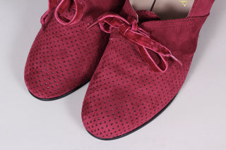 VEGAN - 1940'er vintage style pumps med snøre - Rød - Esther