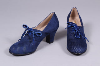 VEGAN - 1940'er vintage style pumps med snøre - Navy blå - Esther