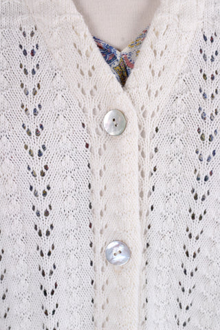 1930'er vintage style sommerfrakke  - Råhvid - Isabel