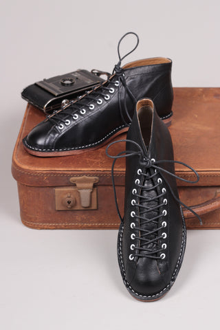 1920 / 1930 vintagestyle læder sports herresko - Sort - Peter
